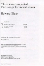 Edward Elgar: Three Unaccompanied Part-Songs For Mixed Voices (noty na sborový zpěv SATB)