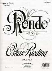 Oskar Rieding: Rondo For Violin And Piano Op.22 No.3 (noty na housle, klavír)