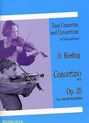 Oskar Rieding: Concertino For Violin And Piano In D Op.25 (noty na housle, klavír)