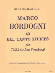 Giulio Marco Bordogni: 43 Bel Canto Studies (Trombone-Bass solo) (noty na tubu)