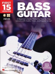 First 15 Lessons: Bass Guitar (noty, tabulatury na baskytaru) (+audio & video)