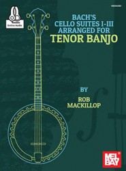 Bach's Cello Suites I-III (noty, tabulatury na tenorové banjo) (+audio)