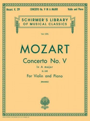 W.A. Mozart: Violin Concerto No.5 In A Major K.219 (noty na housle, klavír)