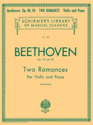 Ludwig van Beethoven: Op. 40 and 50 Two Romances (noty na housle, klavír)