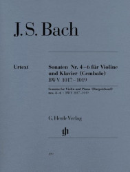 J.S. Bach: Sonatas for Violin and Piano / Harpsichord Nos. 4-6 BWV 1017-1019 (noty na housle, klavír)