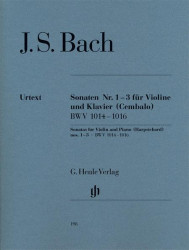 J.S. Bach: Sonatas for Violin and Piano / Harpsichord Nos. 1-3 BWV 1014-1016 (noty na housle, klavír)