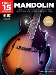 First 15 Lessons: Mandolin (noty, tabulatury na mandolínu) (+audio+video)