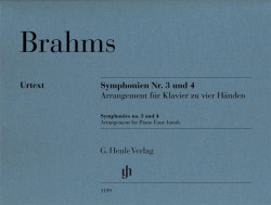 Johannes Brahms: Symphonies No. 3 & 4 (noty na čtyřruční klavír)