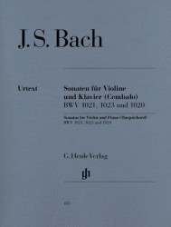 Johann Sebastian Bach: 3 Sonatas BWV 1020, 1021, 1023 (noty na housle, klavír)