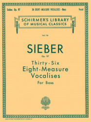 F. Sieber: 36 Eight-Measure Vocalises, Op. 97 - Bass (noty na zpěv, klavír)