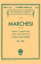 Salvatore Marchesi: 20 Elementary and Progressive Vocalises, Op. 15 - Alto (noty na zpěv, klavír)
