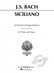 Johann Sebastian Bach: Siciliano from 2nd Flute Sonata (noty na příčnou flétnu, klavír)