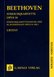 Ludwig van Beethoven: String Quartets op. 18, WoO 209, op. 14/1 - Study score (noty pro smyčcový kvartet)