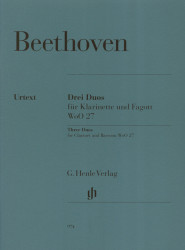 Beethoven: 3 Duos for Clarinet and Bassoon WoO.27 (noty na klarinet, fagot)