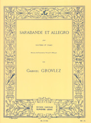 Gabriel Grovlez: Sarabande et Allegro (noty na hoboj, klavír)