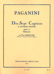Niccolo Paganini: 17 Caprices (noty na klarinet)