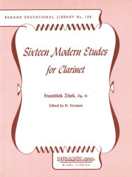 František Zítek: 16 Modern Etudes for Clarinet, Op. 14 (noty na klarinet)