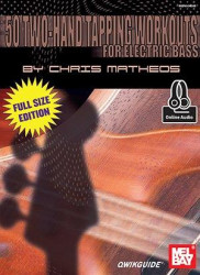 Chris Metheos: 50 Two-Hand Tapping Workouts for Electric Bass (tabulatury na baskytaru)(+audio)