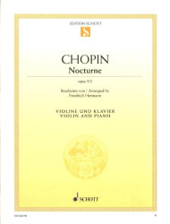 Frédéric Chopin: Nocturne D Major Opus 9/2 (noty na housle, klavír)