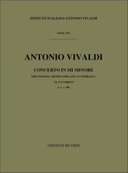 Antonio Vivaldi: Concerto In Mi Min. 'Il Favorito' (noty na housle, smyčcový orchestr, partitura)
