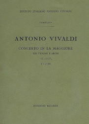 Antonio Vivaldi: Concerto In La 'Il Cucu' RV 335 (noty na housle, smyčcový orchestr, partitura)