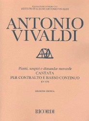 Antonio Vivaldi: Pianti, Sospiri E Dimandar Mercede Rv 676 (noty na klavír, zpěv)