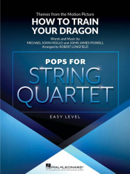 How to Train Your Dragon / Jak vycvičit draka (snadné noty pro smyčcový kvartet, party, partitura)