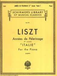 Franz Liszt: Annees De Pelerinage Book 2 - Italie (noty na klavír)