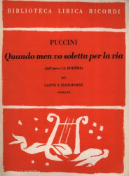 Giacomo Puccini: Quando Men Vo Soletta Per La Via Dall'opera La Boheme (noty na klavír, zpěv)