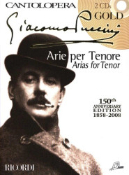 Giacomo Puccini: Cantolopera - Puccini Arie per Tenore - Gold (noty na klavír, zpěv)(+audio)