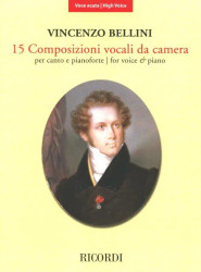 Vincenzo Bellini: 15 Composizioni vocali da camera - Voce acuta (noty na klavír, zpěv)