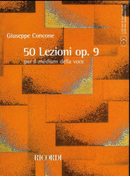 Giuseppe Concone: 50 Lezioni Op. 9 (noty na klavír, zpěv)(+audio)