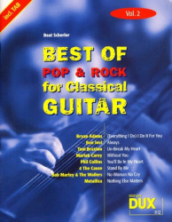 Best of Pop & Rock for Classical Guitar Vol. 2 (noty, tabulatury na klasickou kytaru)
