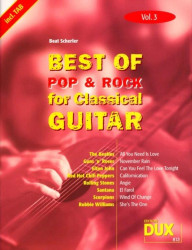 Best of Pop & Rock for Classical Guitar Vol. 3 (noty, tabulatury na klasickou kytaru)