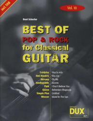 Best of Pop & Rock for Classical Guitar Vol. 10 (noty, tabulatury na klasickou kytaru)